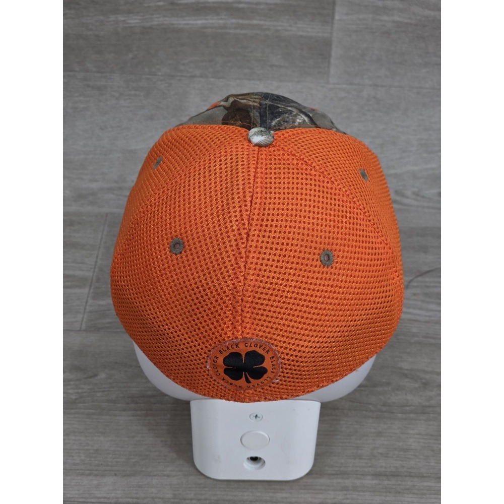 Black Clover Trucker Hat Cap L/XL Orange Camouflage Mesh Back Hunting Camo - Picture 4 of 7